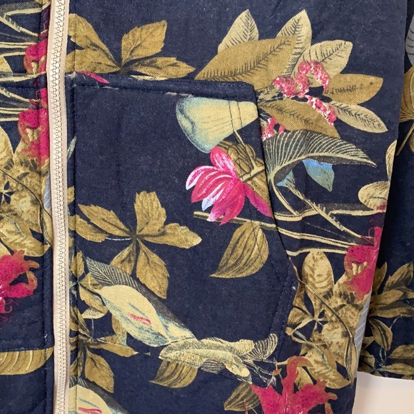 FINAL SALE! ❤️Navy blue floral light zip-up hoodie - Picture 7 of 14